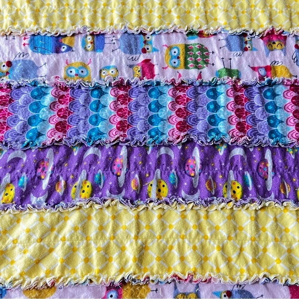 62”x66”Homemade Kids Rag Quilt.